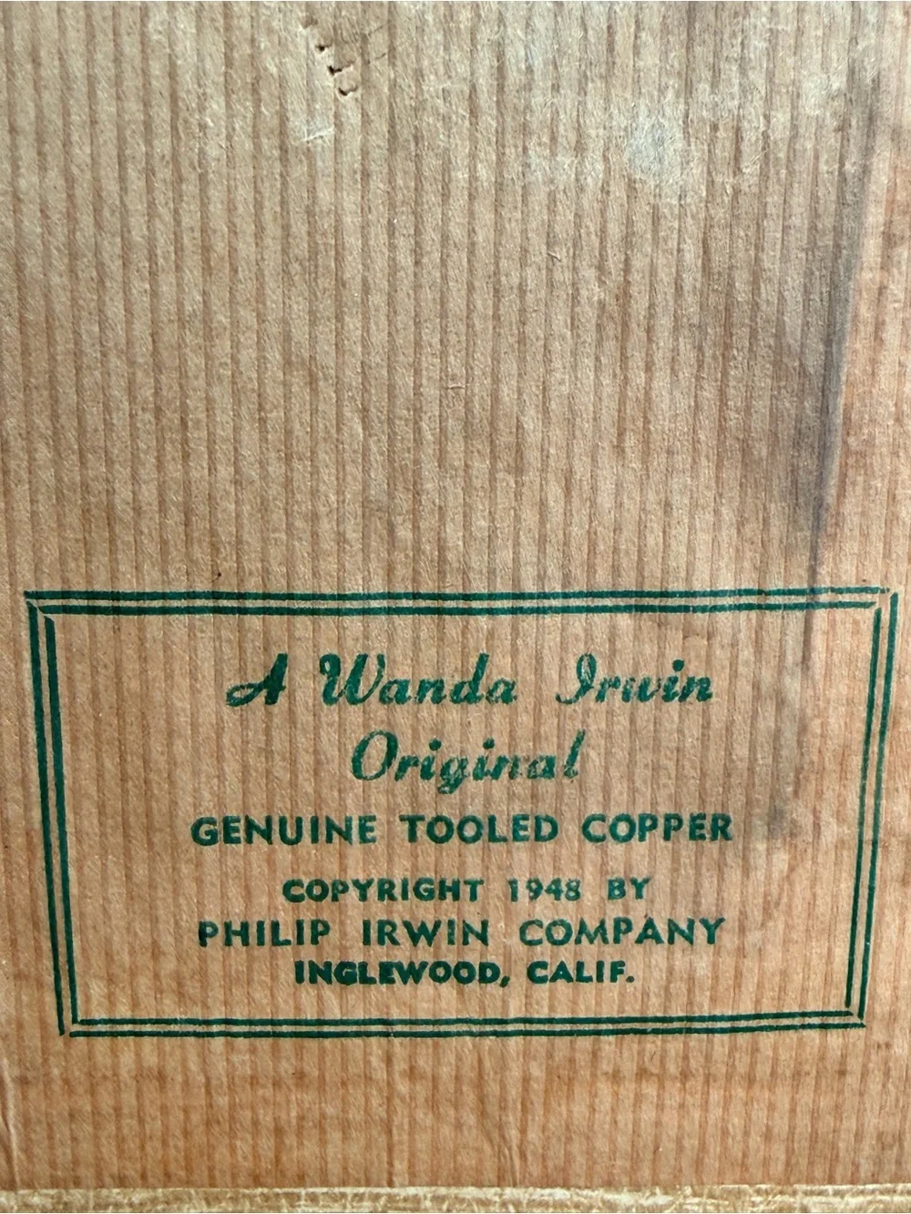 Mid century Chinoiserie tooled copper plaques by Wanda Irwin